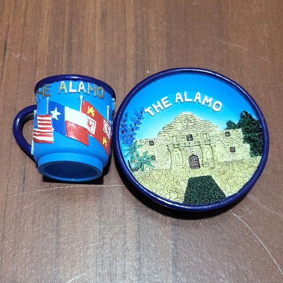 VTG SNCO Miniature Decorative The Alamo Plate & Mug Set 1999 - Picture 7 of 15